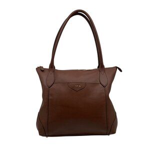 Lodis Brown Pebbled Leather Kiera Shoulder Bag